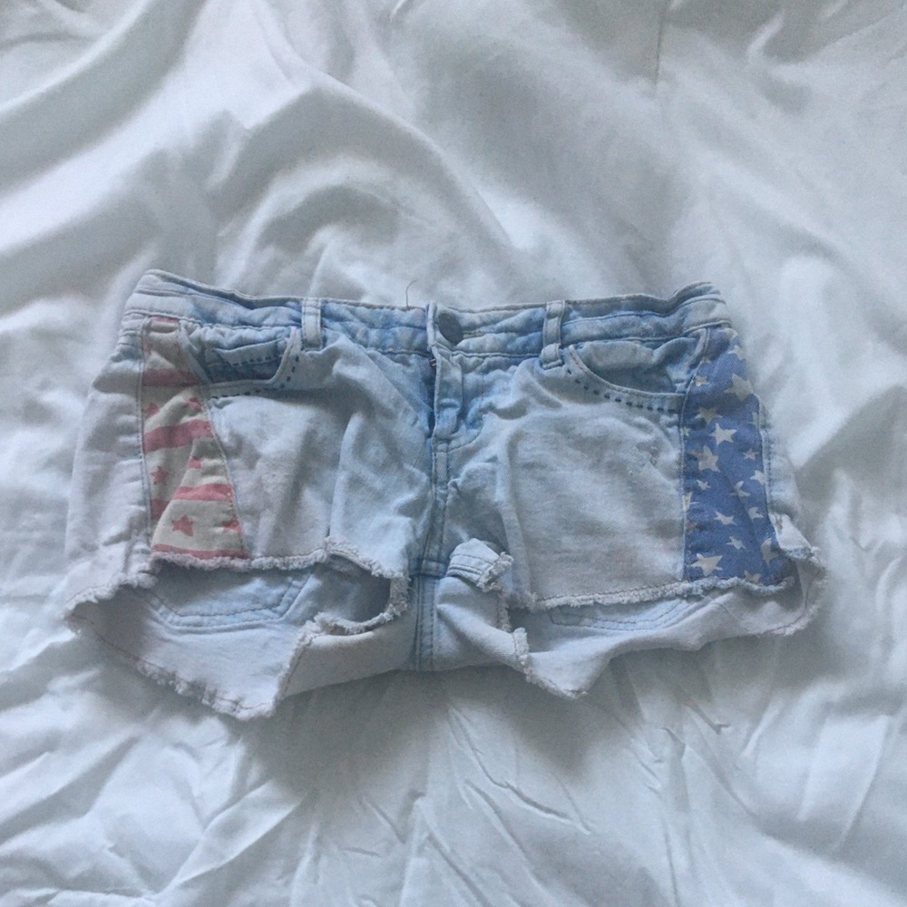 Washed USA Jean shorts